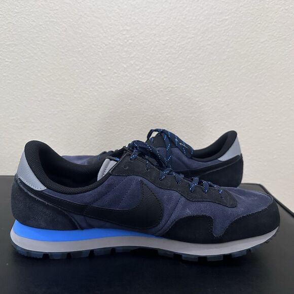 Nike Air Mens Pegasus 83 Suede Shoes Running DX3738-400 Black Blue Sz 12 main image 2